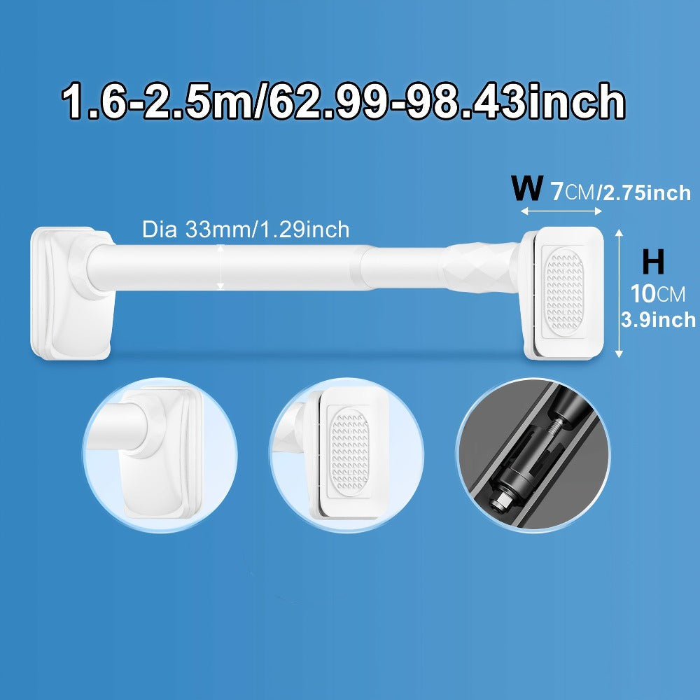 Telescopic Curtain Rod No Drill 15.75"-196.85" Adjustable Shower Curtain Rod 33mm for Large Windows - product image 23