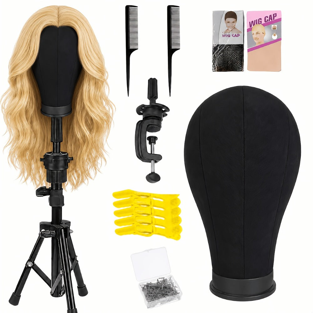 Mannequin Head with Adjustable Wig Stand Set 22 Inch Reinforced Manikin Head for Wig Styling Cosmetology Practice Salon Display Pink Black White Colors - product image 6