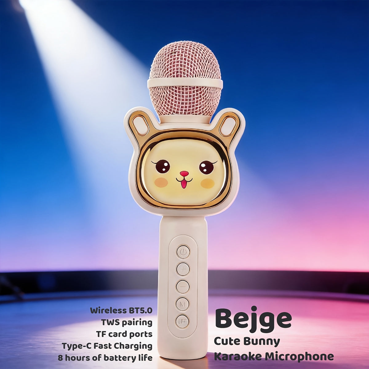 Wireless Karaoke Microphone Speaker with LED Lights and Fun Voice Changer - Portable Singing Mic, Perfect for Holiday Parties, Christmas Family Gatherings, New Year Celebrations