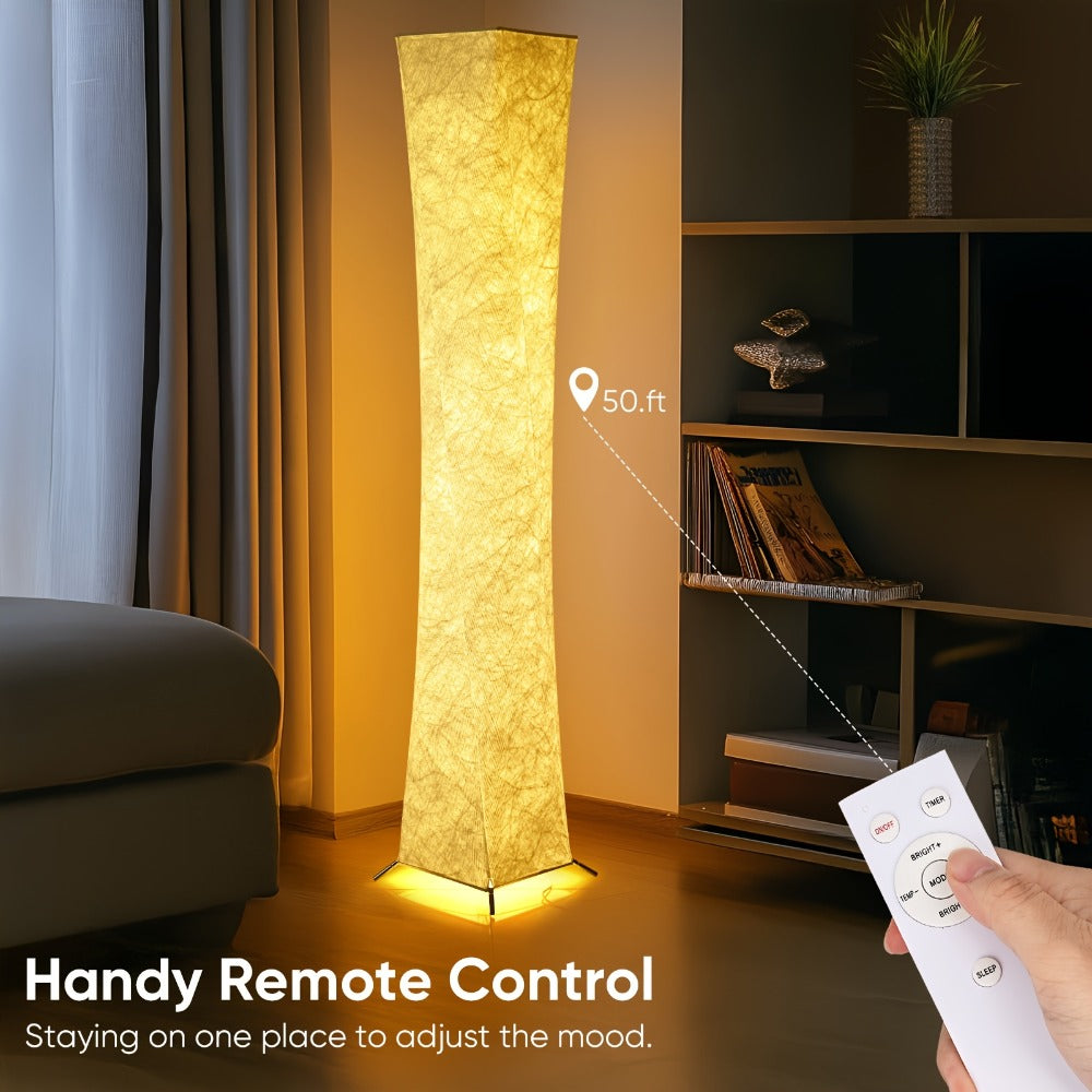 LED Floor Lamp 52 Inch Modern – Adjustable 3000K Warm Light with Remote Control, USB Port, Matte Metal Finish & Tyvek Shade for Bedroom, Living Room & Game Room Space Decor - product image 2