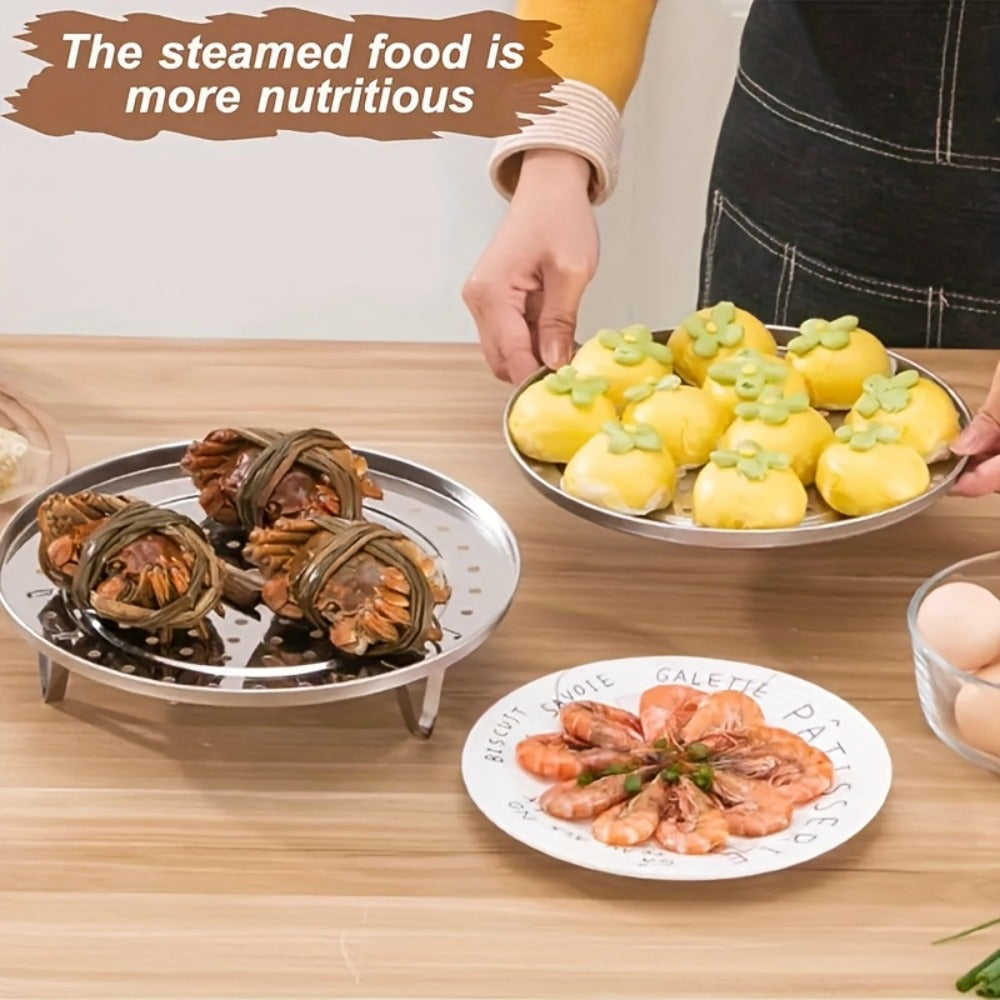 Stainless Steel Steamer Rack Set 3-Piece Multi-Layer Round Steamer Insert with Can Holder – Fits Most Pots for Home Kitchen | Stackable Steam Tray Cooking Rack for Vegetables Dumpl - product image 7