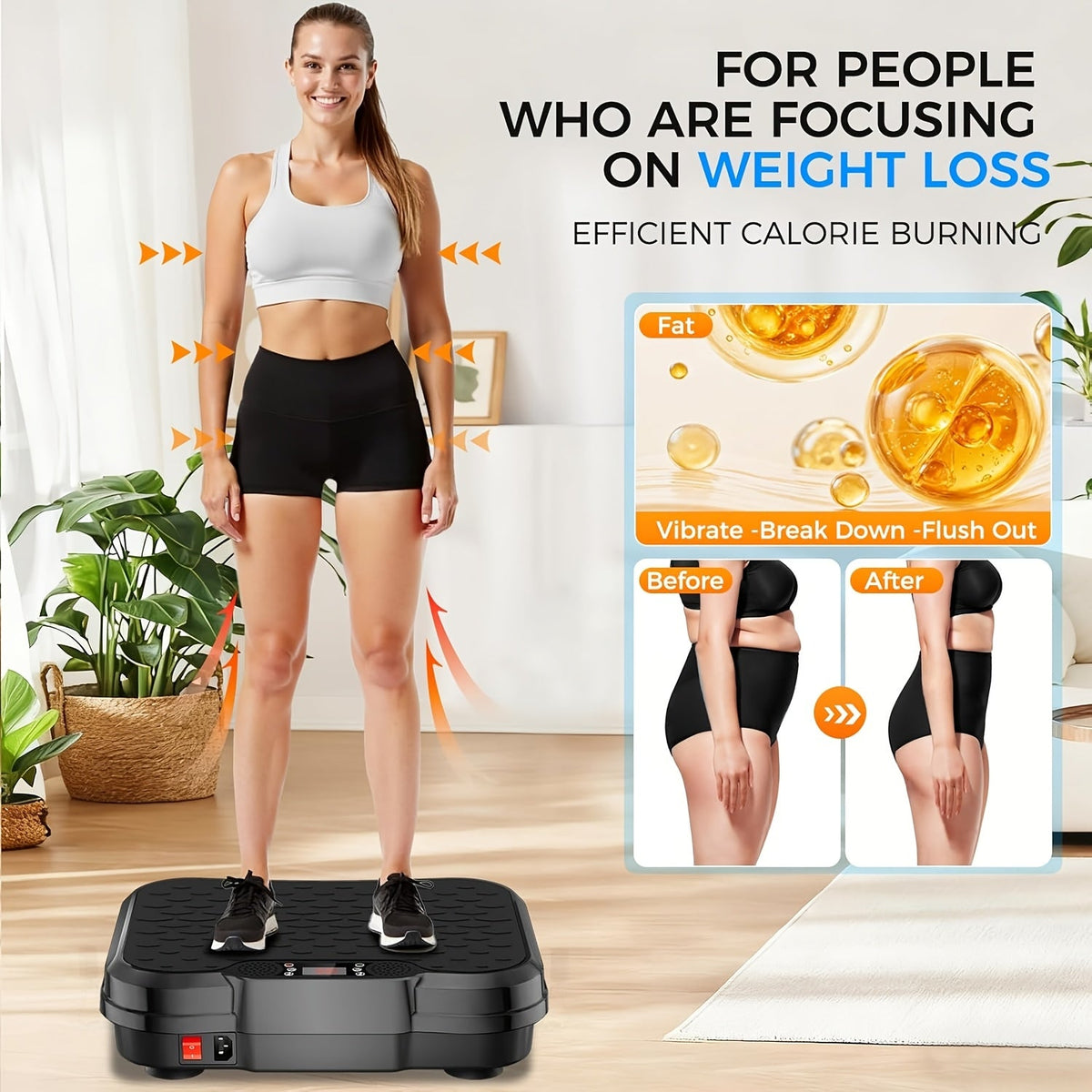 Vibration Platform Machine 2025 Upgraded | Home Fitness Exercise Platform | 450 LB Capacity Whole Body Vibration Trainer for Lymphatic Drainage, Blood Circulation, Weight Loss & Full Body Workout