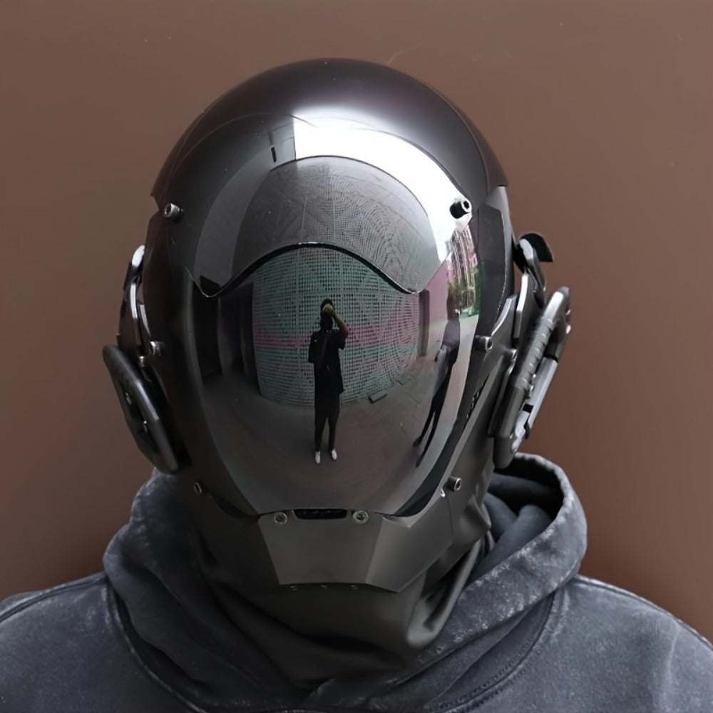 Cyberpunk Mask Futuristic Black for Adults & Teens | Sci-Fi Face Covering for Halloween Rave Club LARP Stage Cosplay, Dystopian Costume Prop & Collectible - product image