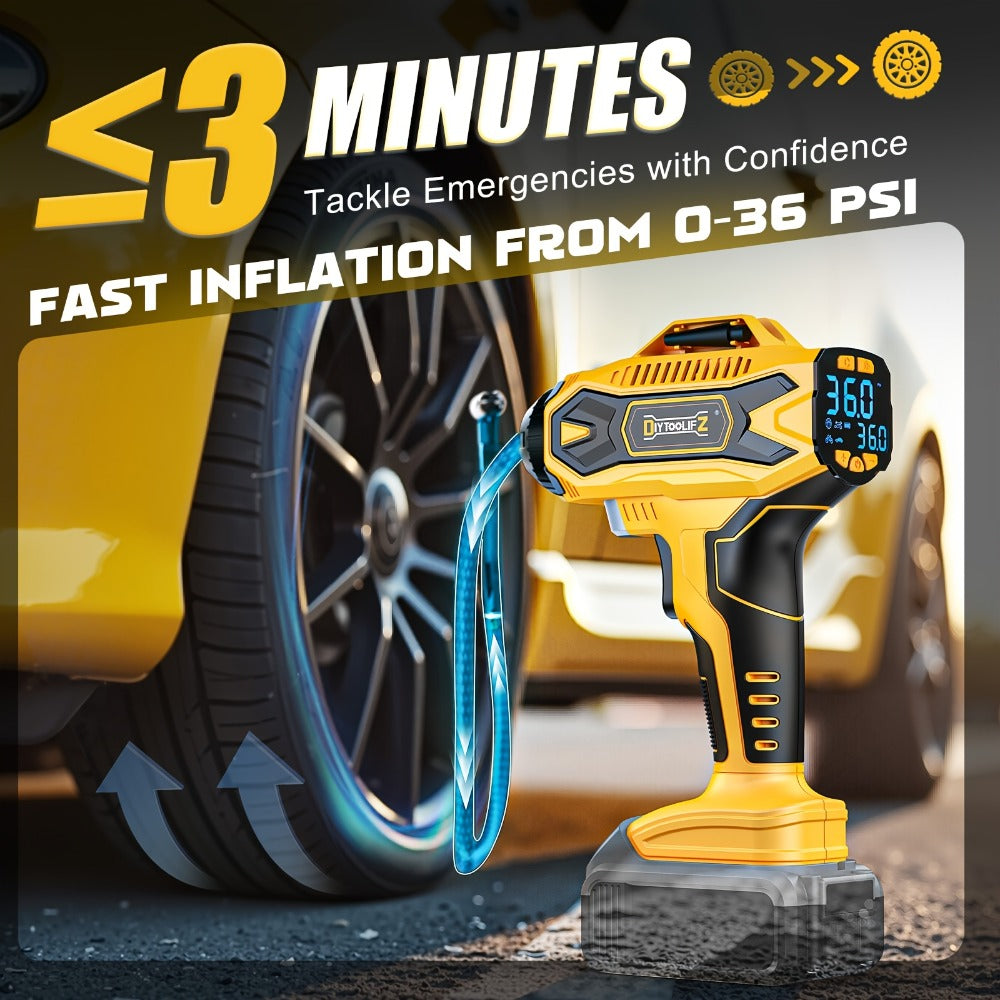 Cordless Tire Inflator 160PSI Portable Air Compressor Compatible with DeWalt 20V / 18V Battery – Digital Pressure Gauge, Fast Inflation for Cars, Motorcycles, Bicycles & Sports Bal - product image 9