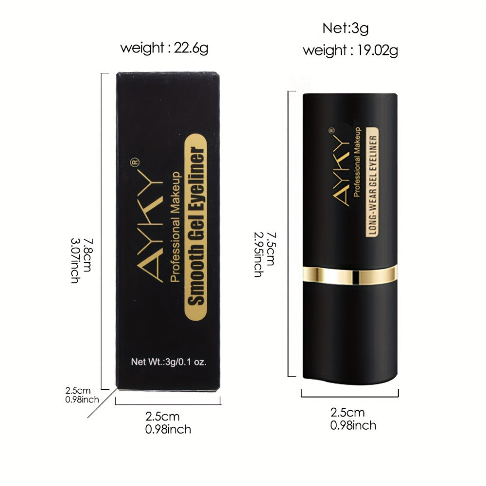 Waterproof Gel Eyeliner Stick 2 or 4PCS 24-Hour Long-Lasting Matte Fast-Drying Non-Smudge Eye and Lip Liner with Brush - Black Brown Everyday Party Makeup Women - product image 6