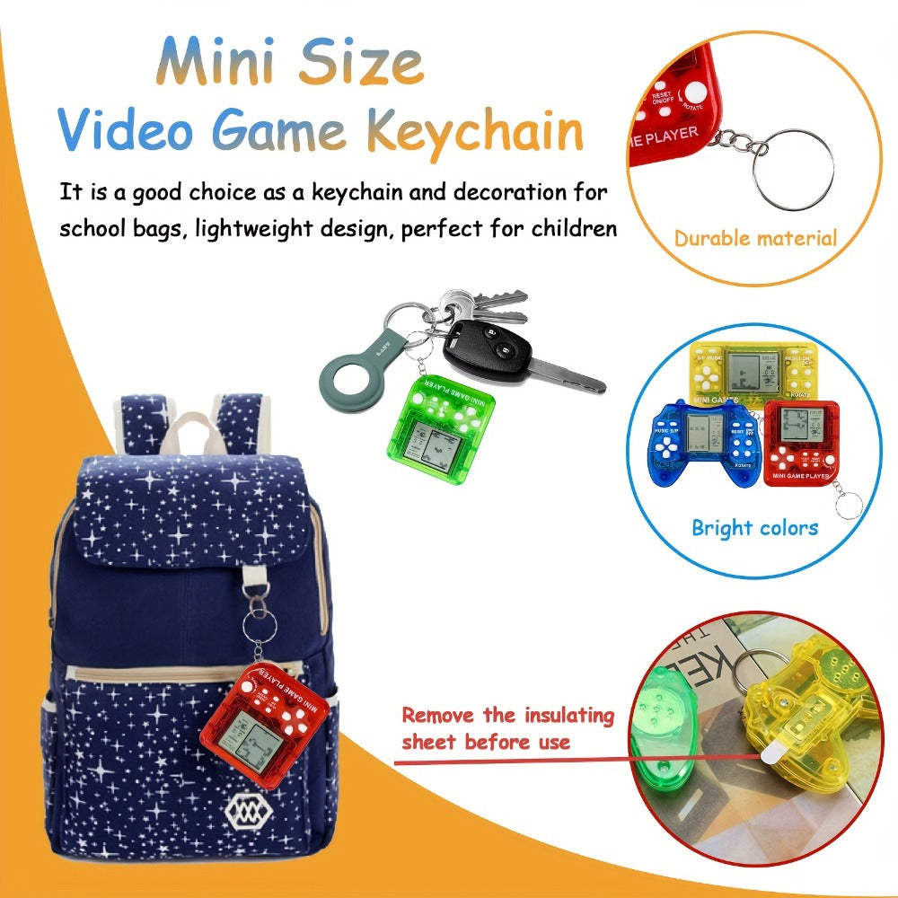 Mini Video Game Keychain Set Boys Birthday Party Supplies Goodie Bag Stuffers Classroom Prizes Gamer Gift | 18-Piece Gaming Keychain Party Favors for Kids