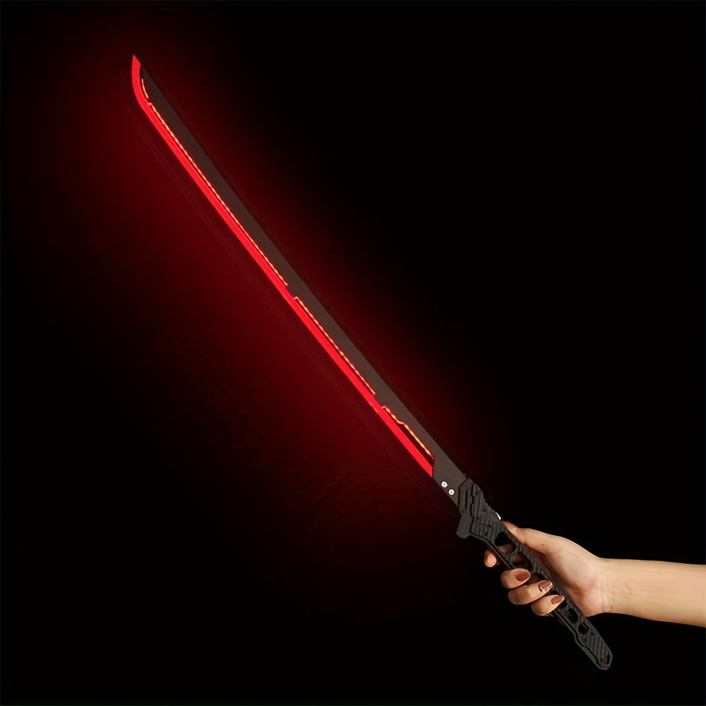 1:1 Scale Sci-Fi Glowing Sword for Cosplay Halloween Masquerade Party Display Collectible Blunt Safe Red Orange Green – LED Cyberpunk Katana Prop 80cm Acrylic - product image 30