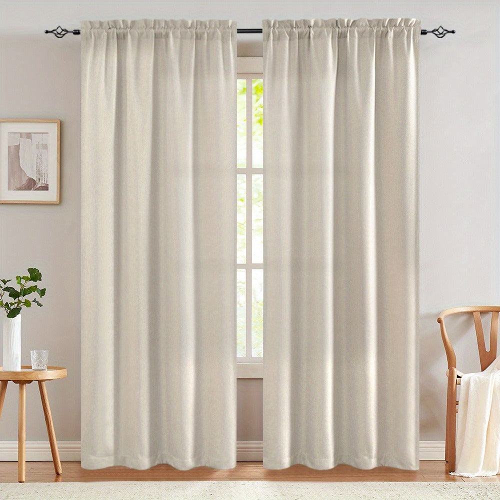 Blackout Curtains 80% Light Blocking – 2 Panels Thermal Insulated Linen Textured Rod Pocket Window Drapes for Bedroom, Living Room & Kitchen Privacy - product image 11