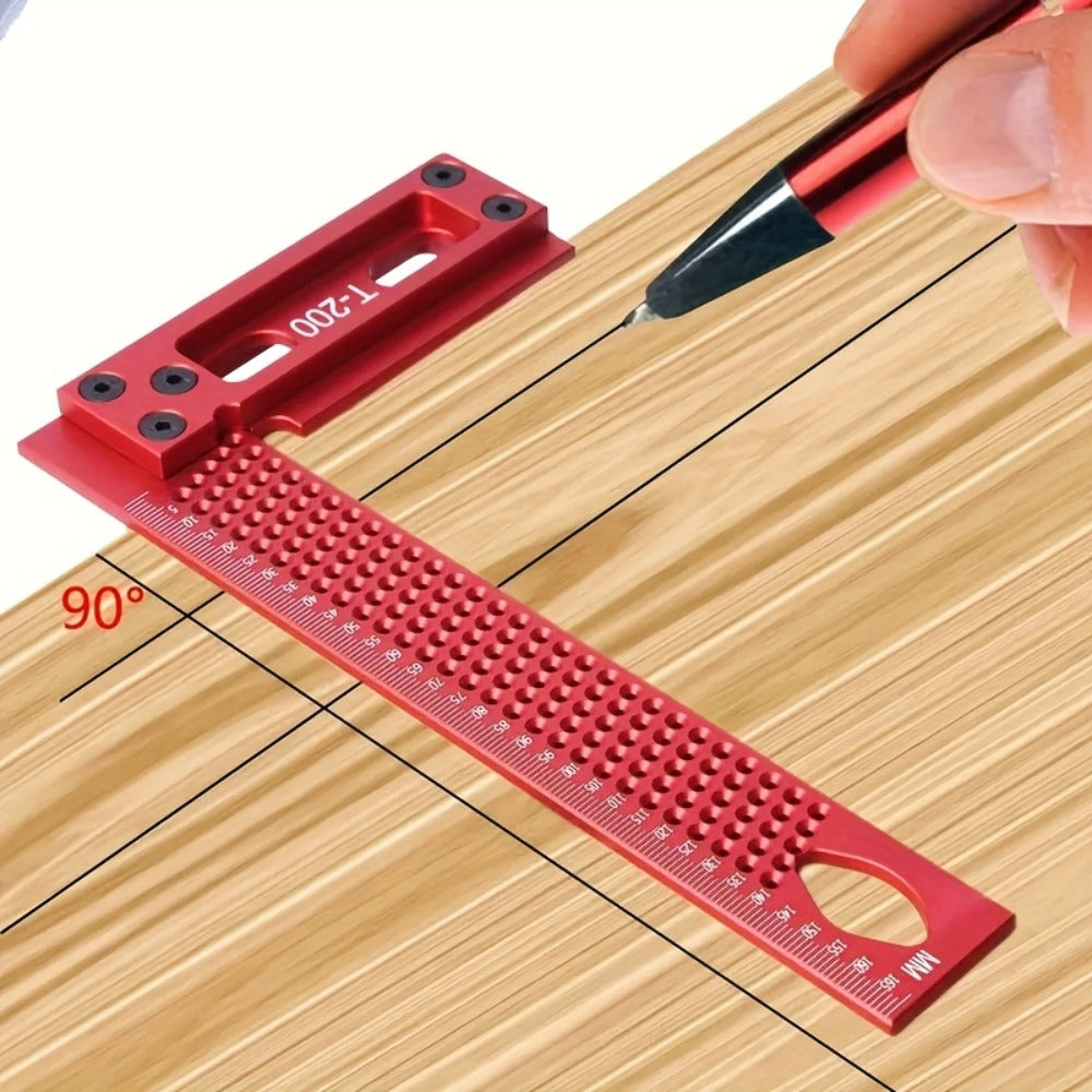 T-Square Marking Gauge 200mm Aluminum Alloy Woodworking Cross Calibration Height Ruler Precision T-Type Layout Tool for Carpentry DIY - product image 2