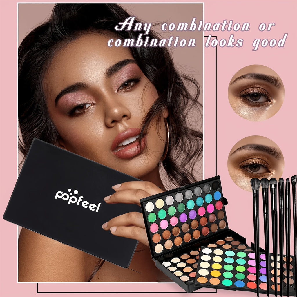 120 Color Eyeshadow Palette with 6 Makeup Brushes Shimmer Matte Multi Color Eye Shadow Kit for Stage Cosplay Halloween Party Daily Glam Women Gift - product image 14