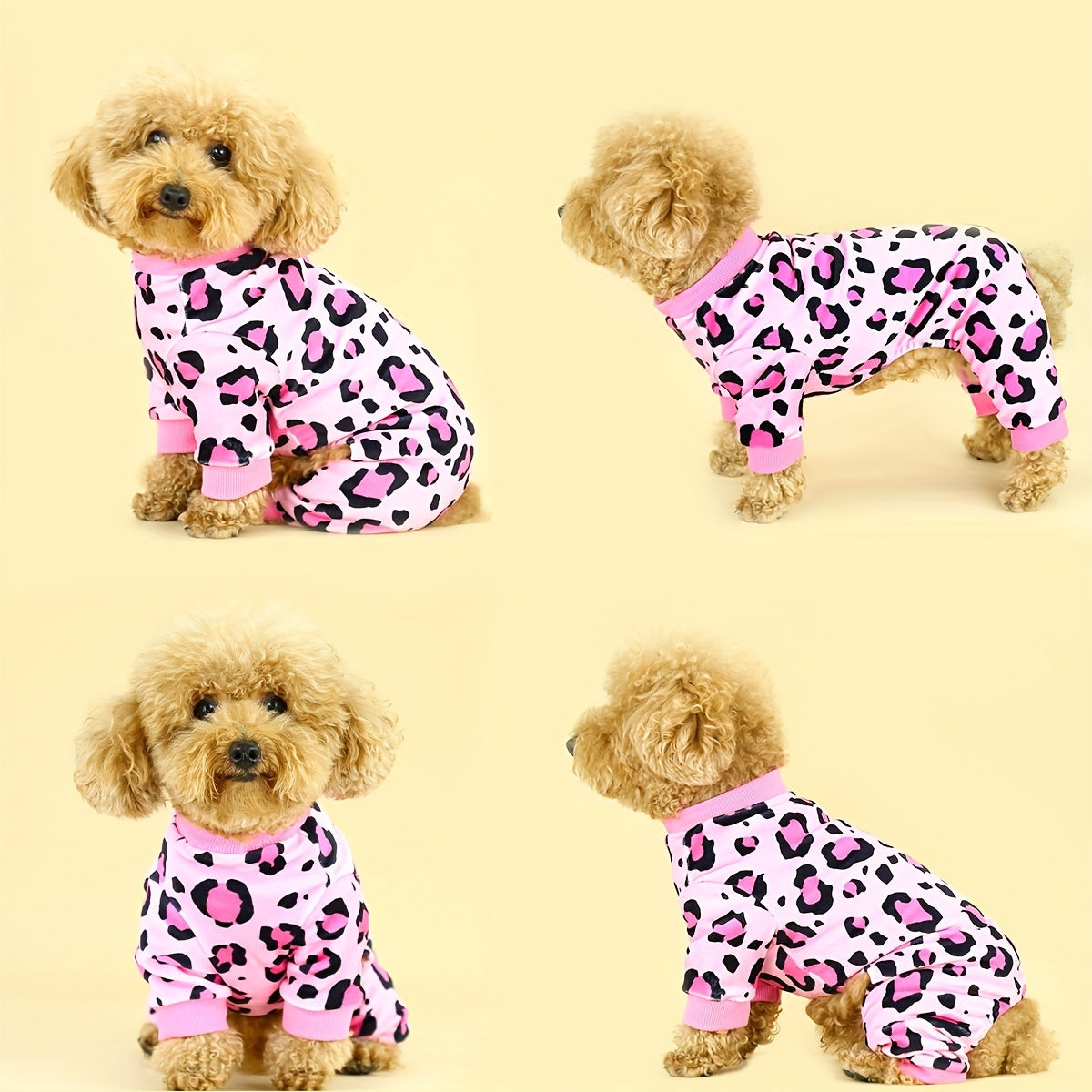 Dog Sweater Plush Leopard Print | Soft Warm Pet Clothes for Small Medium Large Dogs, Stylish Pink Dog Outfit for Chihuahua Poodle Teddy | XS to 4XL Dog Apparel - product image 2