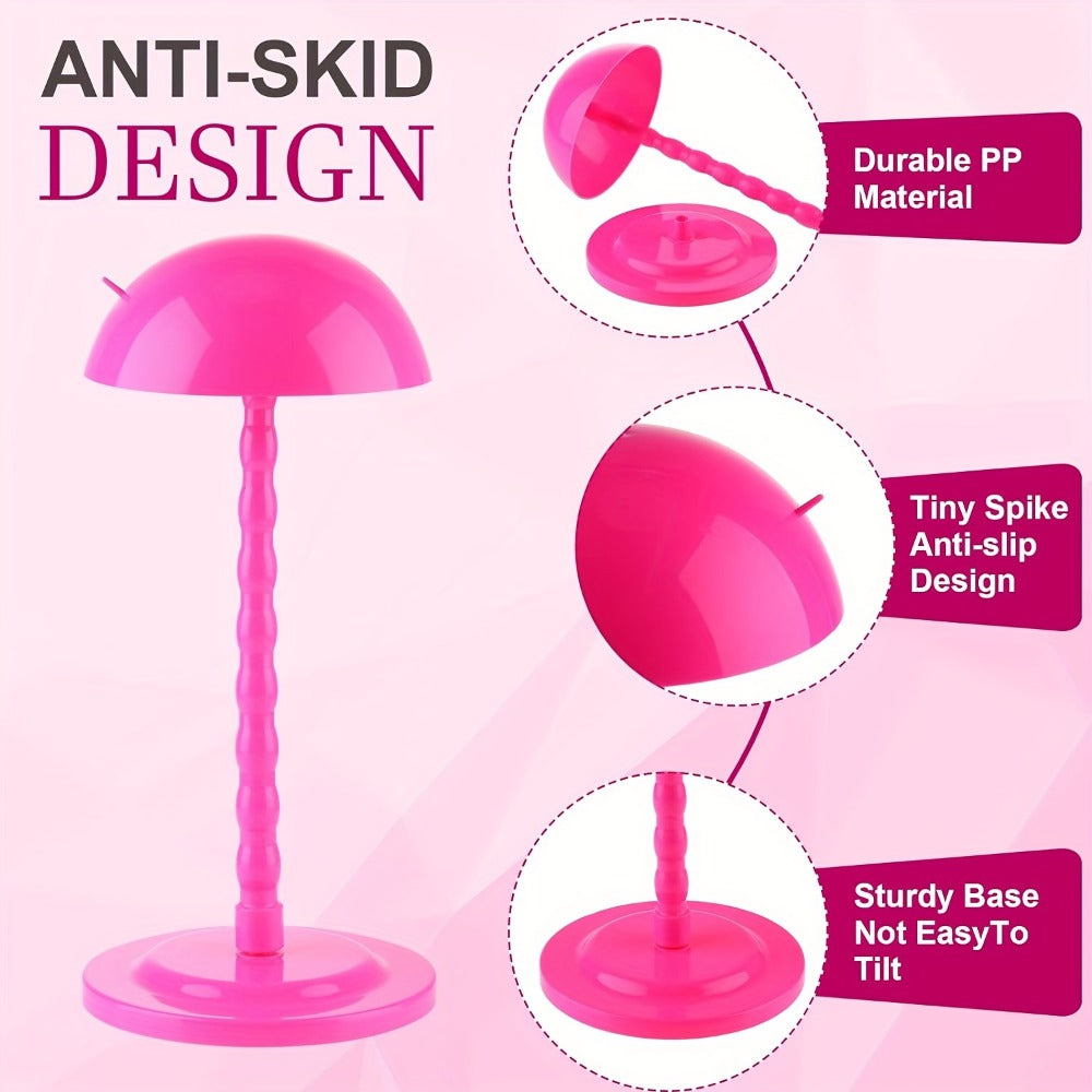 Wig Stand Set 8 Pack Portable Non-Slip Stable Wig Head Holder 13.8 Inch for Styling Storage Display Travel Salon Hat Stand White Rose Black - product image 6