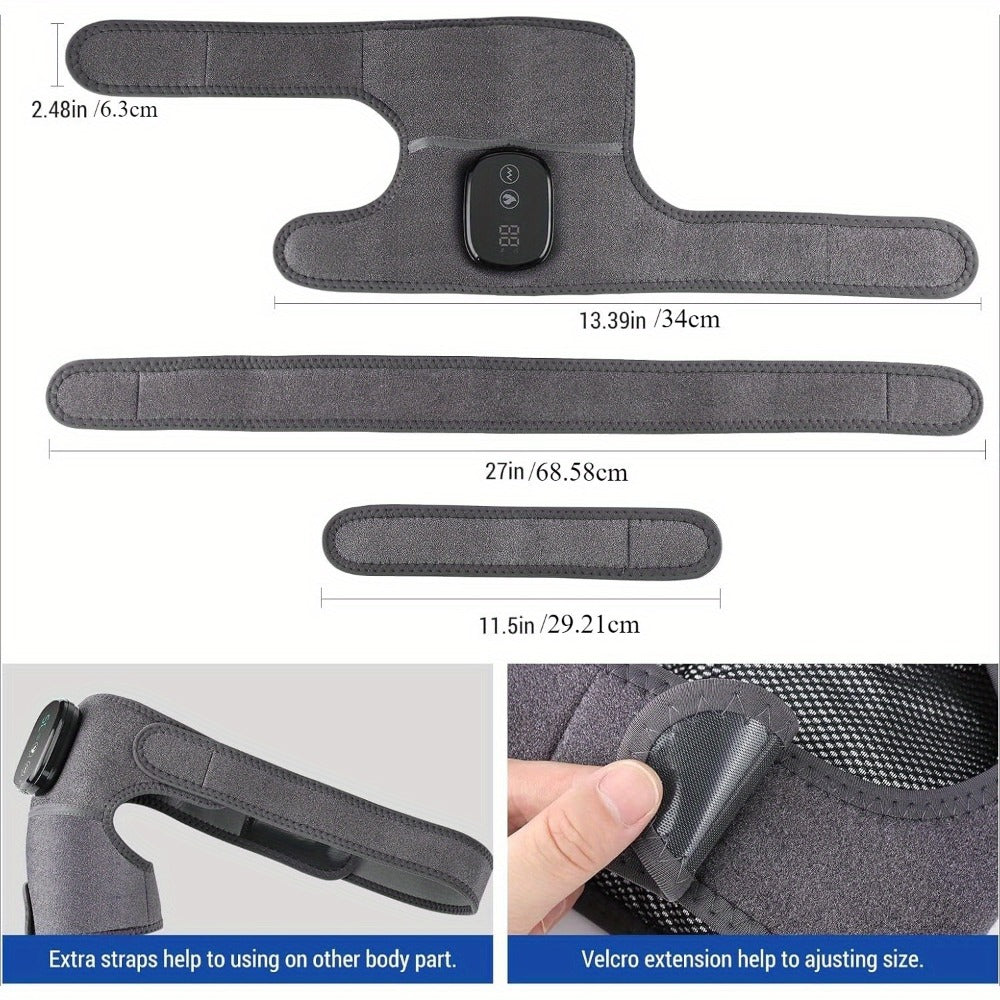 Heating Knee Massager 3-in-1 Wireless Vibrating Knee Brace - Electric Heating Pad with Vibration Massage for Knee, Shoulder & Elbow Pain Relief, Universal Fit, Gray - product image 12
