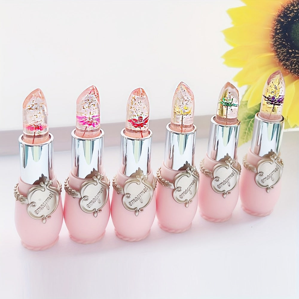 Jelly Lip Balm Set 6 Pack Color Changing — Temperature-Sensitive Dried Flower Extract, Sheer Moisturizing Clear Gloss, Natural Pink Tint, Long-Lasting Hydration Lip Care for Women - product image 6