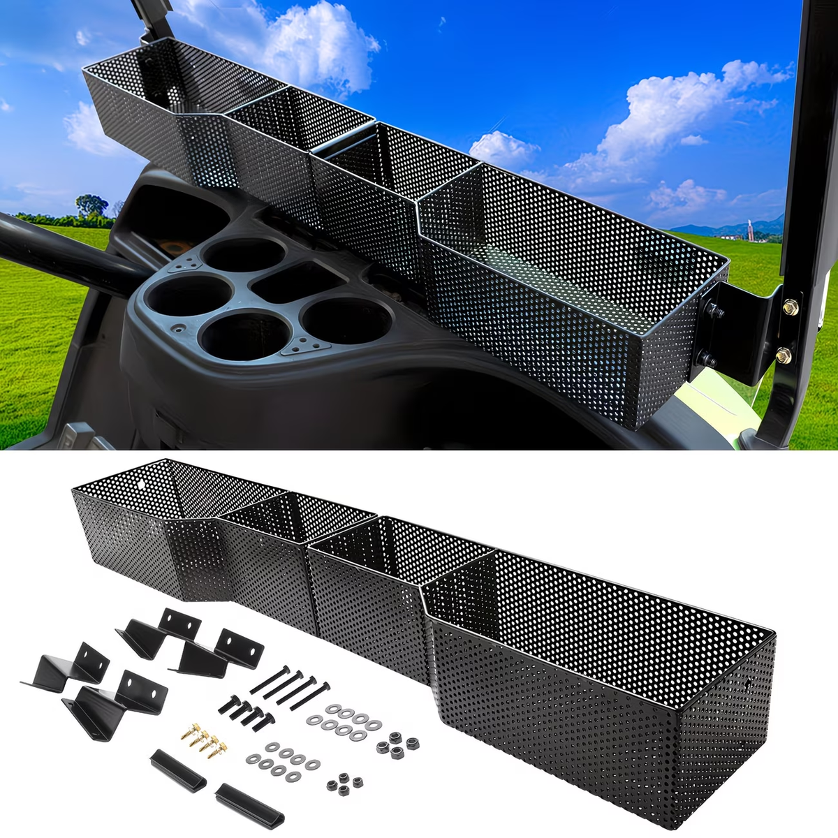Golf Cart Storage Tray Organizer Front Inner Basket – Compatible with Yamaha G29 Drive & Drive 2 Models, Upgraded Larger Compartments, Sturdy Long-lasting Dash Accessory for Golf Cart