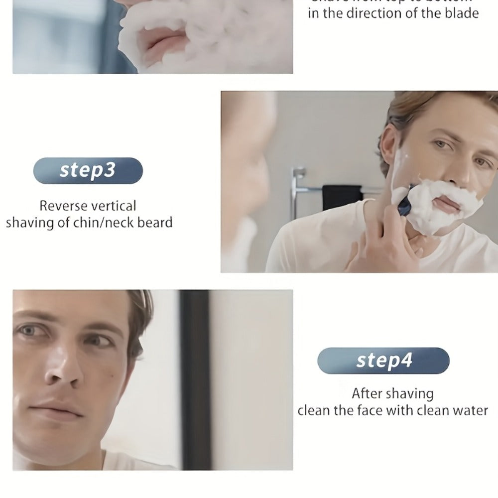 Safety Razor for Men 7-Layer Progressive Blades — Non-Slip Stainless Steel Handle Classic Double Edge Razor for Beard & Mustache Grooming, 1 or 2 Handle + 15–36 Blade Pack Options - product image 4