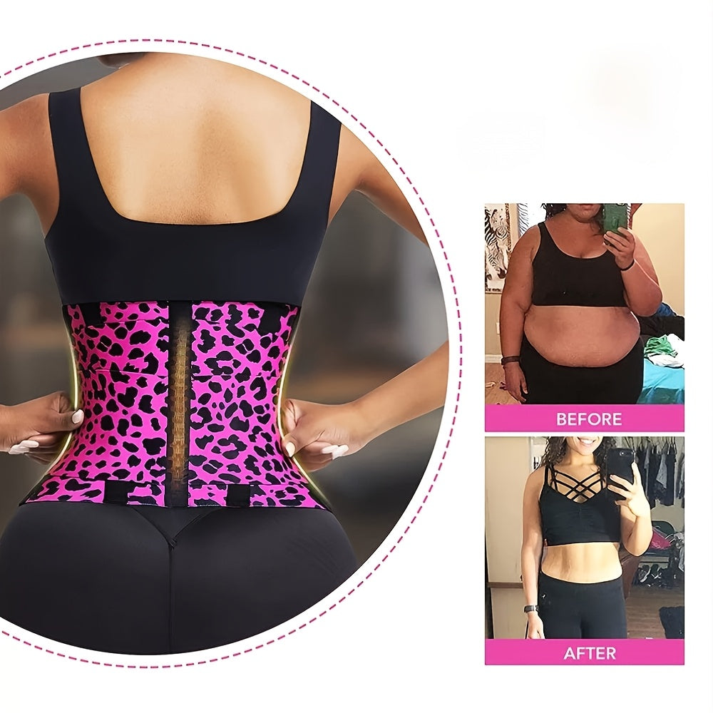 Leopard Print High Compression Back Support Waist Trainer Belt Gym Waist Cincher Trimmer Belt Tummy Control Body Shaper with Triple Wrap - product image 6
