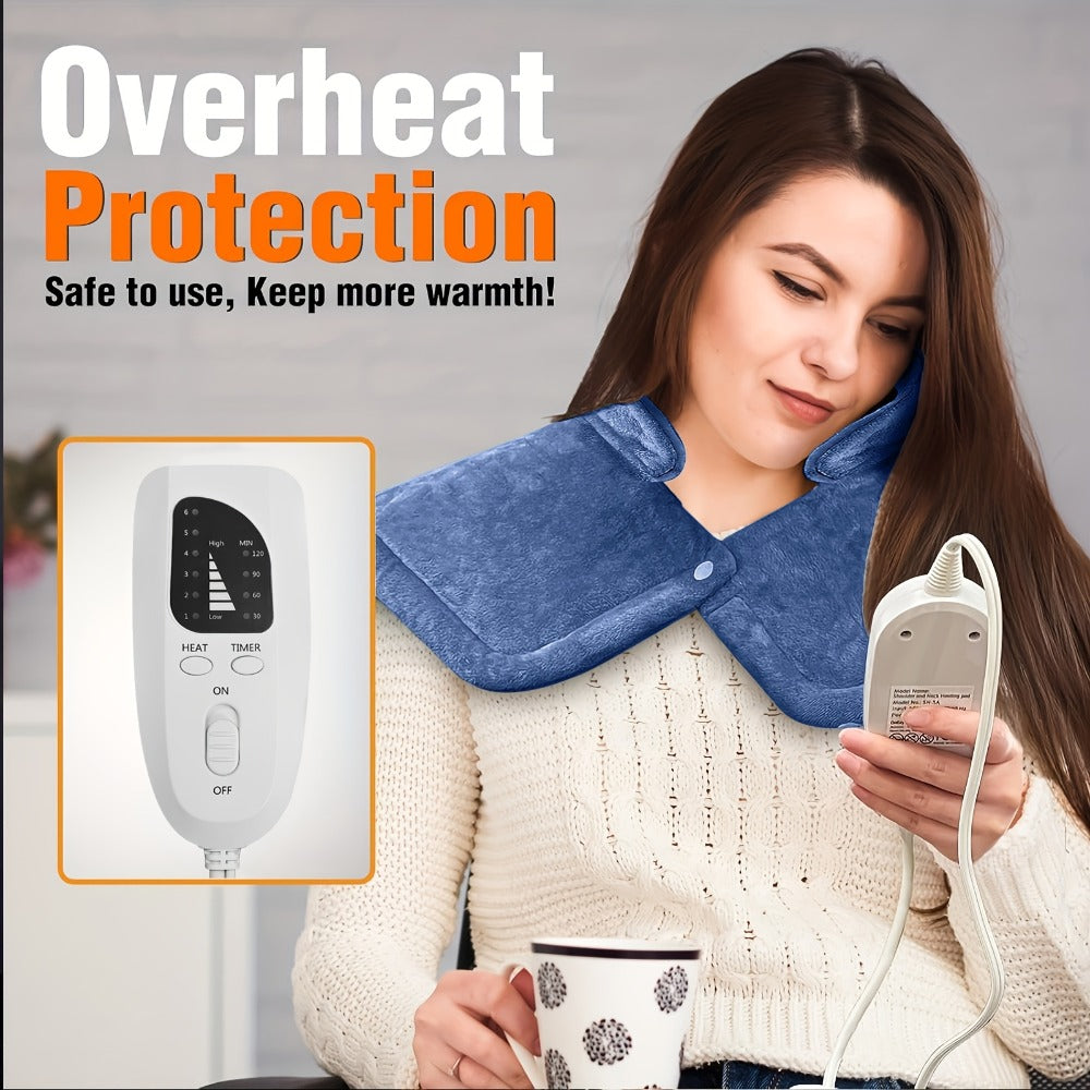 Graphene Heating Shawl Wrap Blanket - Ultra-Soft Coral Fleece Temperature-Regulating Neck Back Shoulder Warmer, Machine Washable Christmas Gift for Women Men Family - product image 4