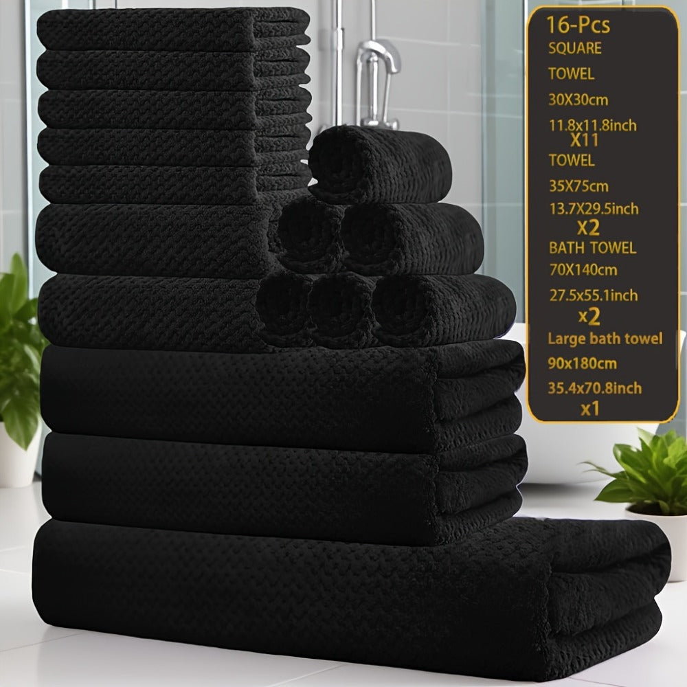 Coral Fleece Bath Towel Set 16 Piece 300GSM - Extra Large Bath Towel Washcloths Square Towels Soft Absorbent Quick Dry | 11 Colors | Hotel Home Travel Spa Gift Complete Bathroom To - product image 8