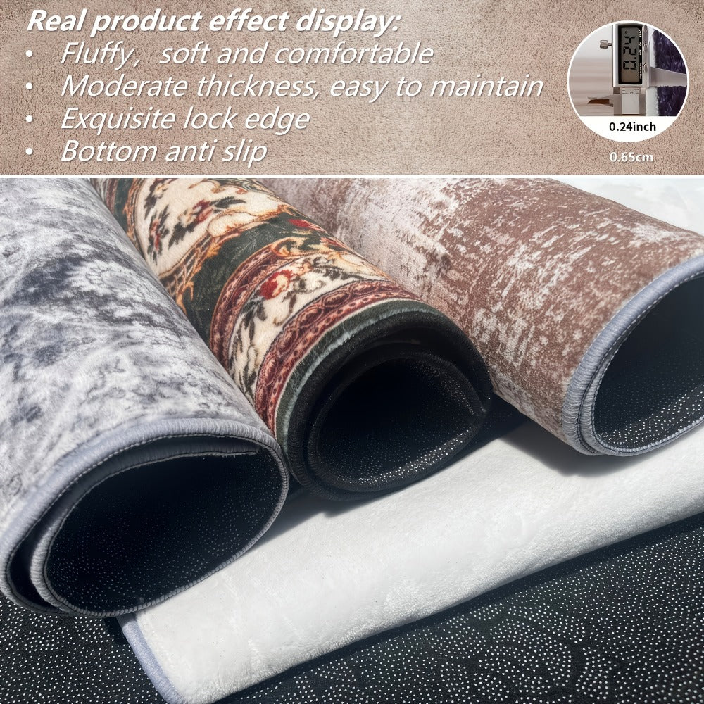 Large Area Rug for Living Room Bedroom – Soft Fluffy Persian Bohemian Style Floor Mat, Anti-Slip Backing, Machine Washable, Vintage Carpet for Modern & Traditional Decor, Multiple  - product image 8