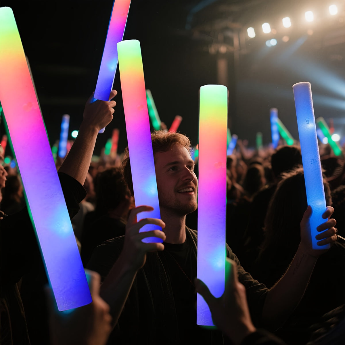 100 pcs Pack LED Foam Light Sticks - 3-Mode Color Changing Flashing Party Favors with Flashing Modes Suitable for Weddings, Birthdays, Concerts, Camping, for - product image 6