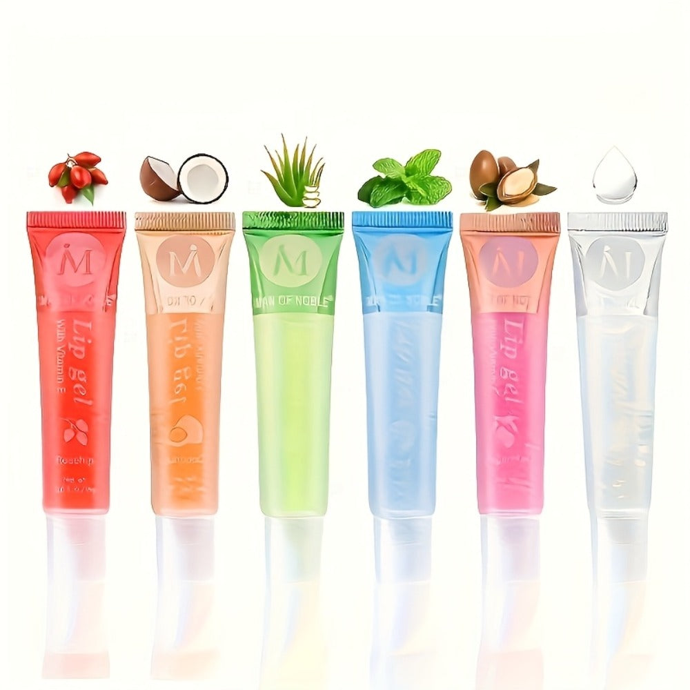 Lip Oil Set 12 Piece Moisturizing Clear Lip Gloss Plant Squalene Plumping Hydrating with VE Rosehip Argan Mint Aloe Coconut Flavors Transparent Glossy Lip Care Gift for Women - product image 6