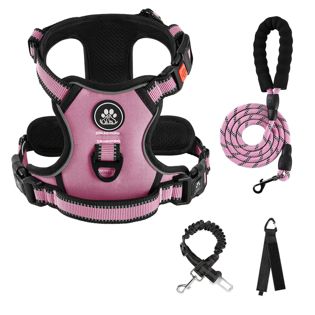 Reflective Adjustable Breathable Vest for Small to Large Dogs – No Pull Dog Harness Set with Collar, Leash & Retractable Seatbelt - product image