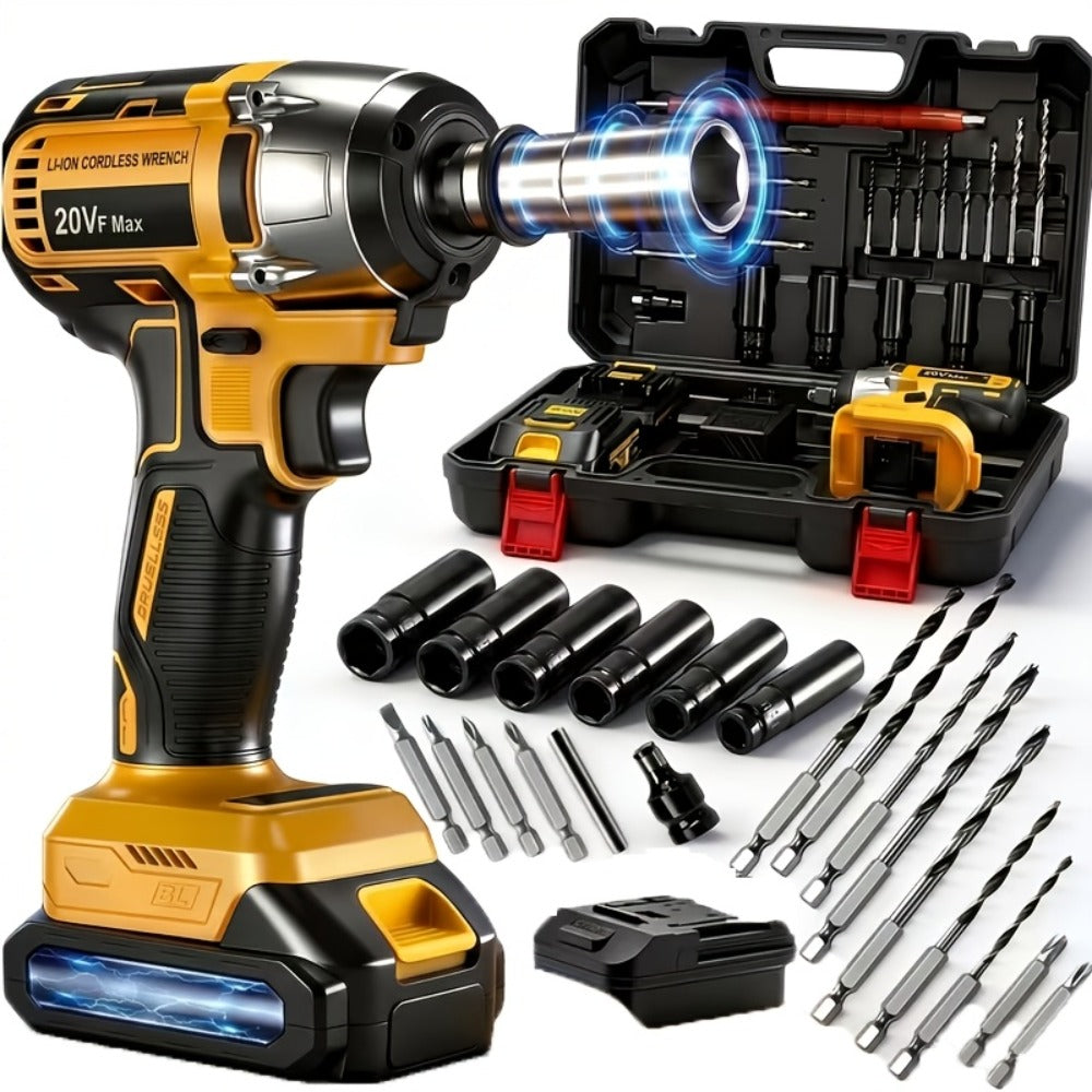 Cordless Impact Wrench 1/2 Inch Brushless – 450N.m 259Ft-lbs High Torque Impact Gun, 3300RPM Variable Speed, 12 Sockets, Fast Charger & Dual Battery Options for Auto Repair & Home  - product image 13