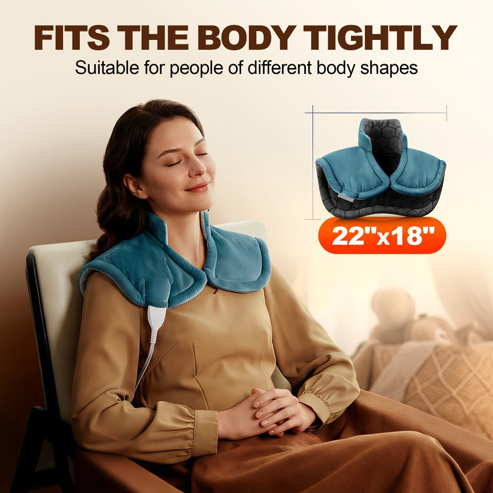 Graphene Heating Pad for Neck Shoulders & Back – 130W Weighted Electric Pad, Soft Flannel, Multiple Heat Settings, Timer & Auto Shut-Off, Machine Washable, 22"x18" - product image 4