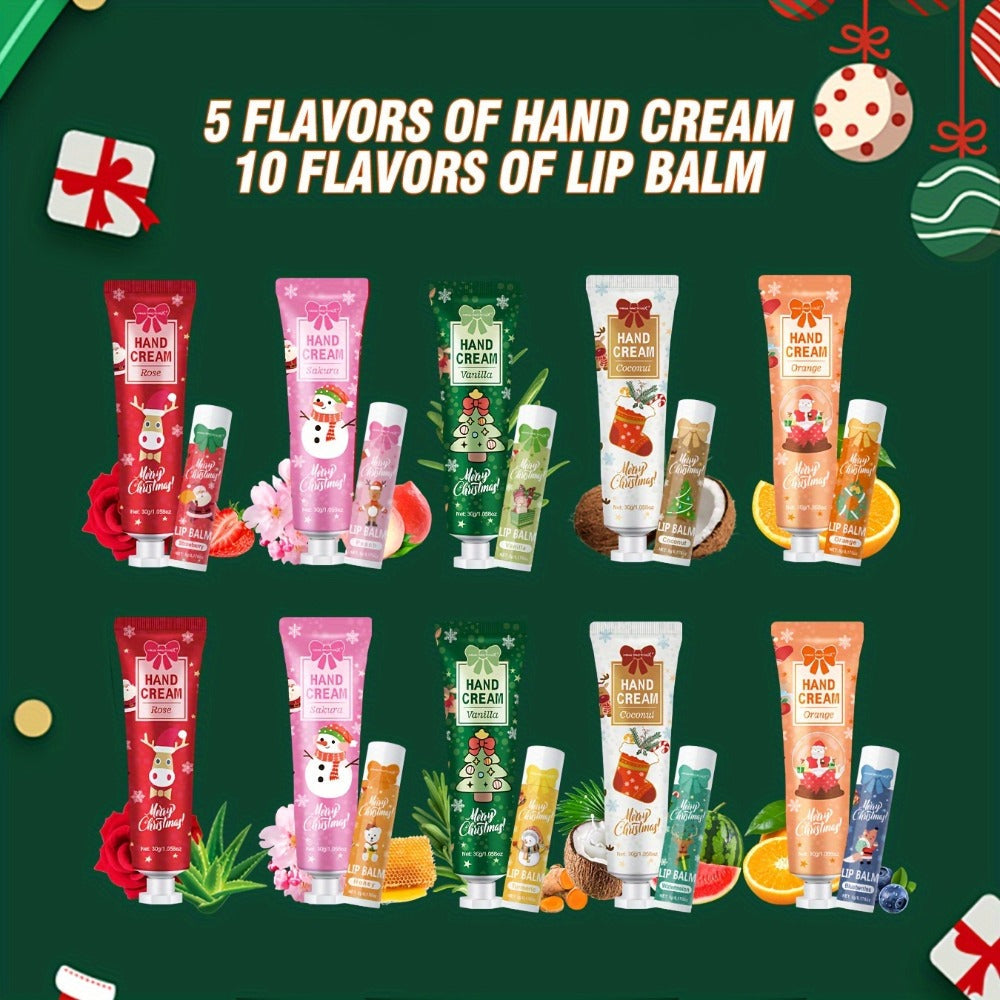 Bulk Gift Set 120 Pieces Lip Balm & Hand Cream with Red Velvet Bags & Holiday Cards — Moisturizing Party Favors for Colleagues, Employees & Friends - product image 7