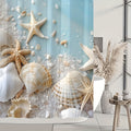 Shower Curtain Set Sea Star Shell Design Polyester with 12 Hooks Non-Slip Bath Mat U-Shaped Toilet Pad Lid Cover Bathroom Decor Set - product image 15