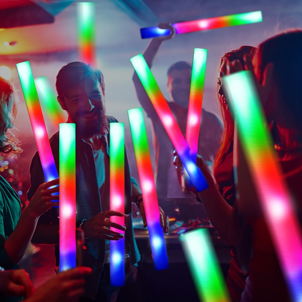 LED Glow Sticks Party Set – Foam Glow Sticks with 3 Light Modes, Glow Glasses, Headbands & Finger Lights for Rave, Wedding, Birthday, Concert, Halloween, Christmas & New Year Party - product image 2