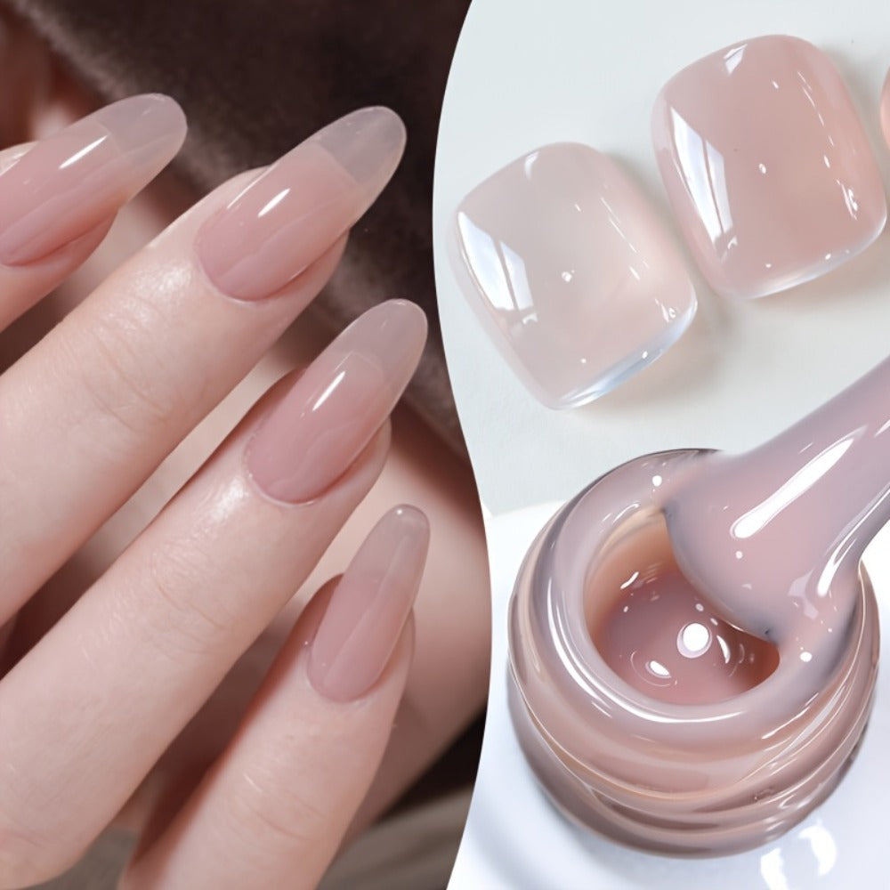 Nude Jelly Gel Nail Polish 10ml Skin Tone Transparent Finish – Semi-Permanent Soak-Off UV LED 30-Day Wear, Jade Nail Art Minimalist Natural Look for Women, Shades JN05 JN68 JN75 JN - product image 4