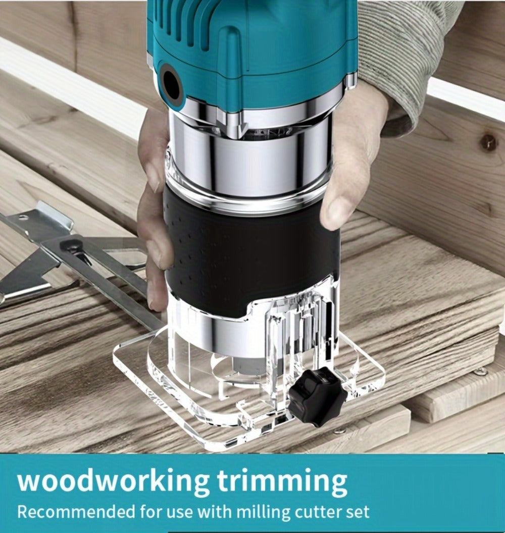 Wood Router 800W Trim Router for Woodworking - 35000RPM Electric Router with Edge Guide, Roller Guide, 6-Speed Adjustment for Precise Trimming, Profiling & Milling - product image 15