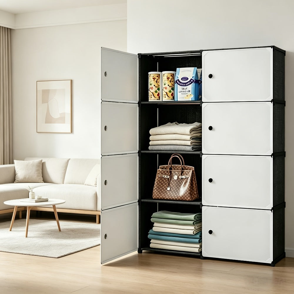 Modular Storage Cabinet with Magnetic Door, 3-Tier & 4-Tier Closet Organizer, Large Capacity Wardrobe Storage Unit, Dust-Proof Odor-Free Stackable Shelves, Easy Assembly for Bedroo - product image 5