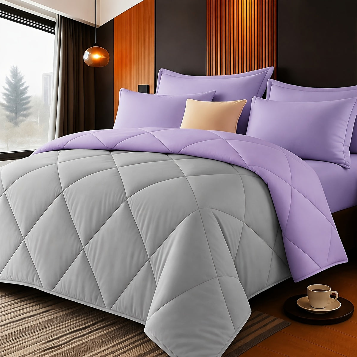 3 pcs Solid Color Diamond Quilted Large and King Size Bedding, Soft, Comfortable, and Fluffy, with Microfiber Filling and Lightweight, Breathable Fabric, Easy - product image 22