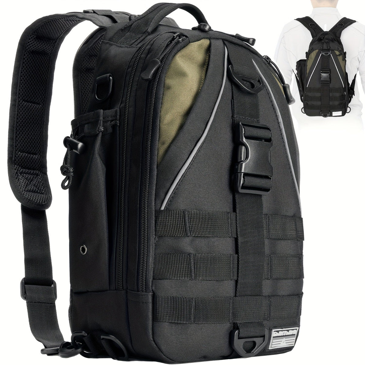 Waterproof Fishing Backpack Tackle Sling Bag | Rod Holder Daypack for Shore, Kayak & Fly Fishing | Men Women Outdoor Gear