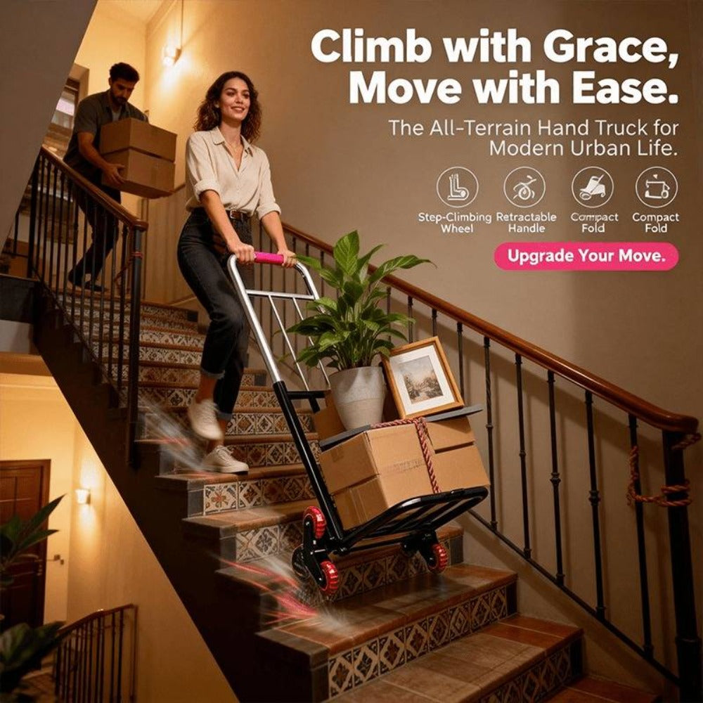 Folding Hand Truck Stair Climbing Wheels Heavy Duty 220 450 680 LBS Capacity Compact Collapsible Handcart Dolly for Home Warehouse Grocery Moving Office Material Handling - product image 12