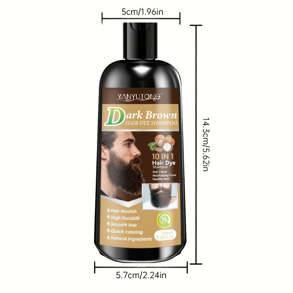 Color Shampoo for Beard & Hair — Natural Plant Dye Formula, Ammonia-Free Quick Gray Coverage, Gentle Scalp-Safe Conditioning Hair Color Shampoo | 3.38oz | Black, Dark Brown & Chest - product image 11
