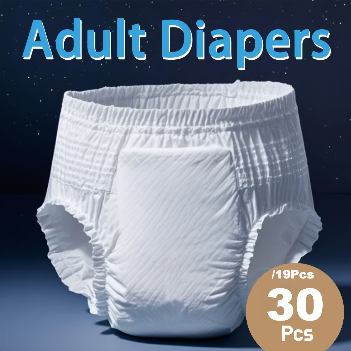 Adult Diapers Incontinence Underwear M-XXL Disposable Pull-On Briefs 8-Hour Leak Protection Unisex Absorbent Pants for Elderly Bedwetting 19 or 30 Pack - product image 7