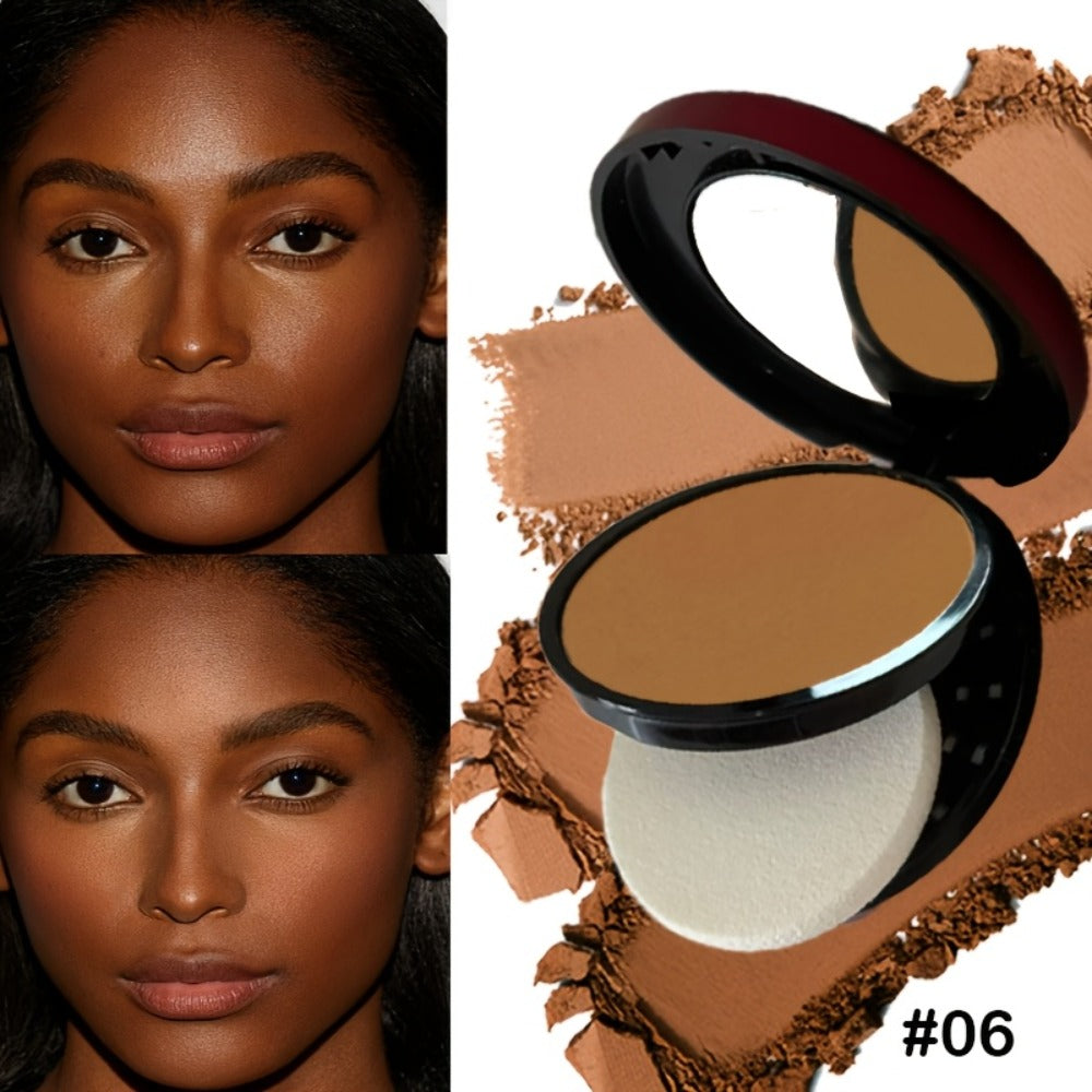 Pressed Powder Foundation Contour Matte Ful1l Coverage Oil Control Waterproof | 6 Shades Light to Dark | Blending Puff Included | 1-Pack & 2-Pack Duo Set Available - product image 14