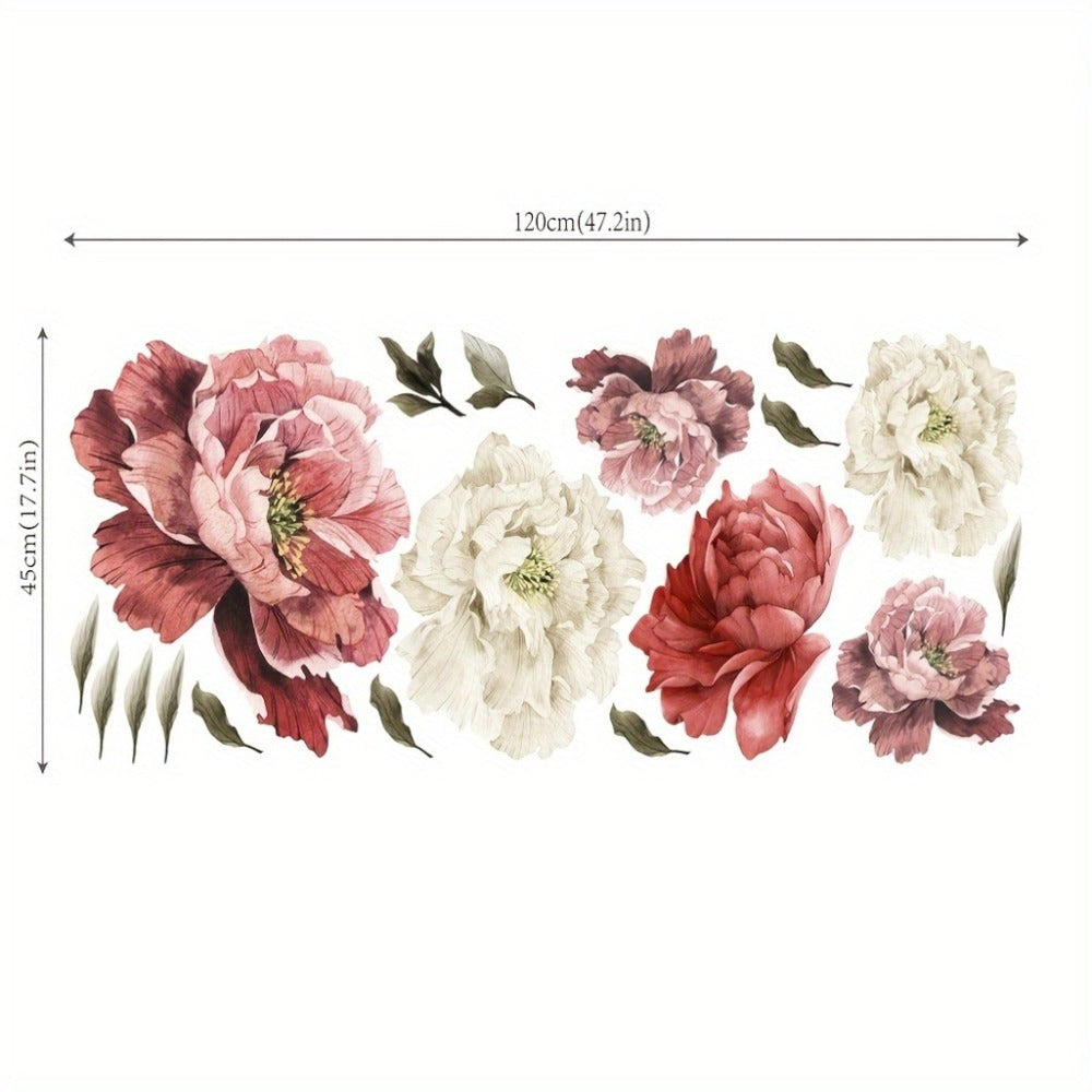 Peony Flower Window Glass Sticker – Anti-Collision Waterproof Decorative Glass Film, European Floral Wall & Window Decal for Home Decor, 17.7 x 47.2 Inches (2 Styles) - product image 9