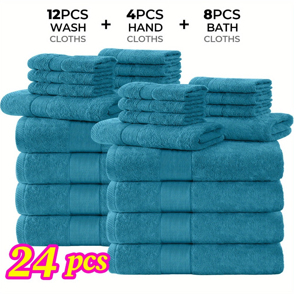Luxury Towel Set 12 or 24 Piece Hotel Quality Cotton - Highly Absorbent Quick Dry Thick Bath Towels Hand Towels Washcloths | 7 Colors | Hotel Spa Gym Home Bathroom Essentials Gift  - product image 16