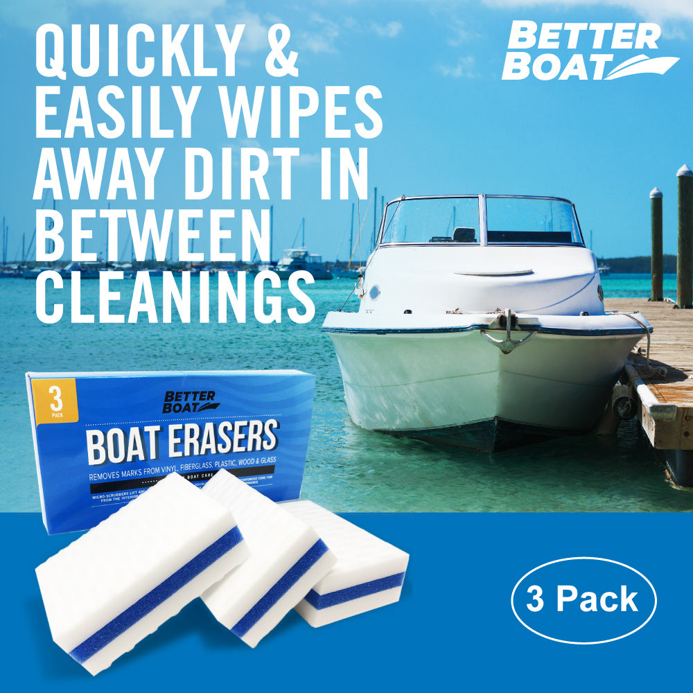 Boat Eraser Cleaning Sponge | Removes Scuffs, Dirt & Grease on Pontoon, Fishing & Jon Boats (3, 9 or 12 Pack) | No Bleach Magic Scrubber for Deck, Hull, Vinyl - product image 6