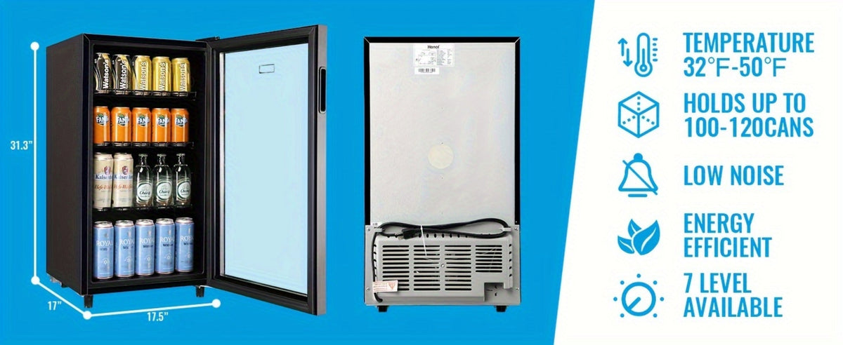 Beverage Refrigerator with Glass Door – Mini Fridge 2.0/3.5/4.0 Cu Ft, LED Lights, Adjustable Shelves, R600a Cooling for Beer, Wine & Drinks, Home, Office & Bar - product image 16
