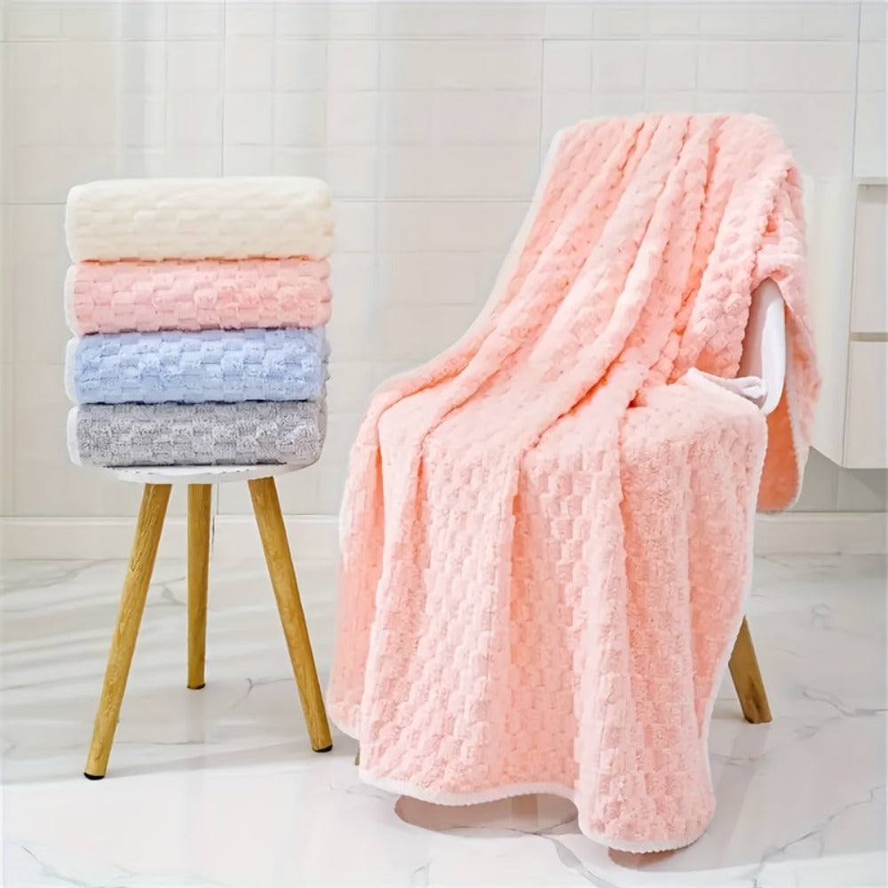 Waffle Weave Bath Towels Set 4 Pack or 8 Pack - Ultra Soft Super Absorbent Quick Dry Microfiber Moire Textured Towels | Spa Gym Travel Daily Use | Multi-Color Sets Gray Pink Blue B - product image 2