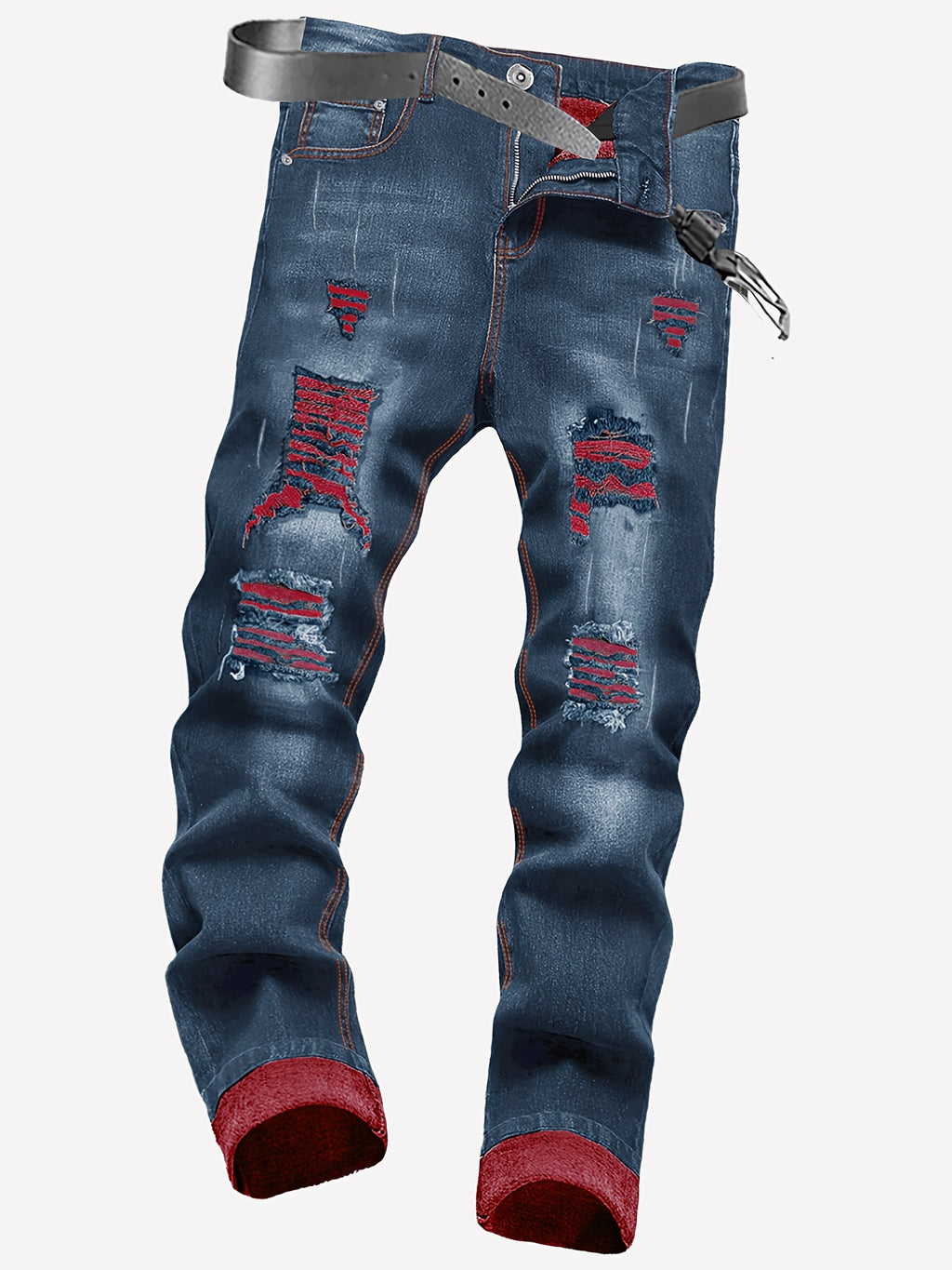 2pcs Men's Slim Fit Distressed Ripped Jeans | Classic Stretch Denim Pants, Trendy Casual Versatile Outfits | for all seson gift for men - product image 16