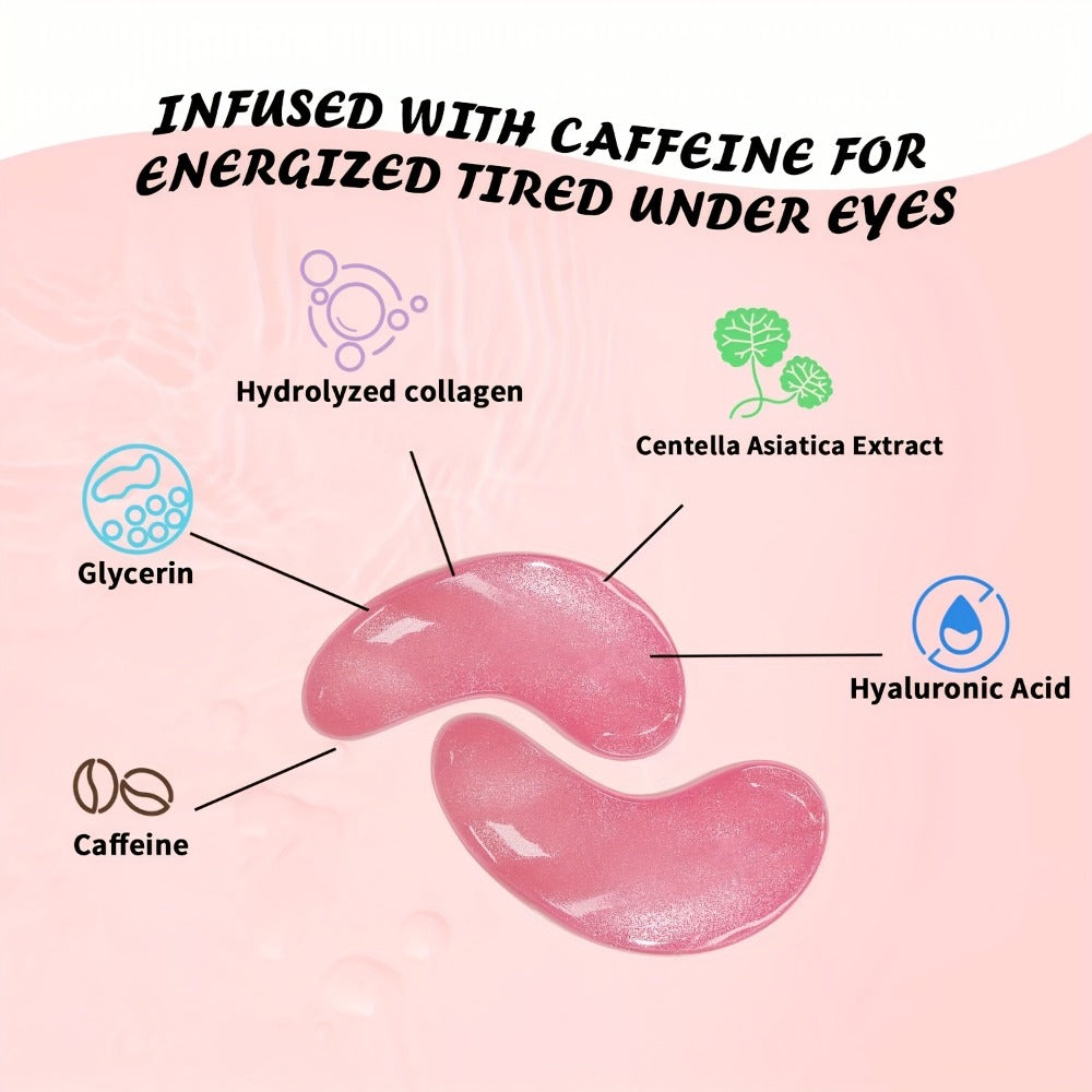 Caffeine Under Eye Patches 25 Pairs – Collagen Gold Eye Mask Reduces Dark Circles Puffiness Eye Bags Fine Lines Anti-Wrinkle Hydrogel Hydrating All Skin Types Spa Skincare Gift 20  - product image 6