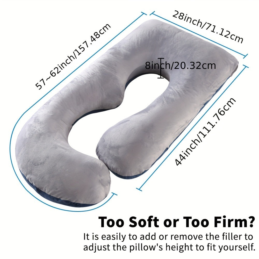 Maternity Pillow Full Body Pillow J-Shaped Pregnancy Pillow with Removable Cover Back Leg Tummy Support Multiple Styles & Sizes - product image 4