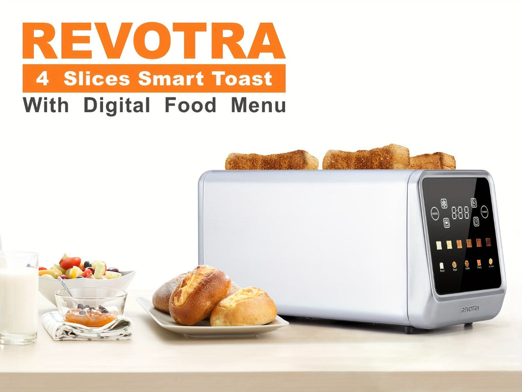 4-Slice Toaster Long Slot Stainless Steel – Touch Screen LED Display, 1.5" Wide Slots, Countdown Timer, Memory Function, Dual Control, 6 Shade Settings - product image 10